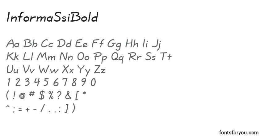 Шрифт InformaSsiBold – алфавит, цифры, специальные символы