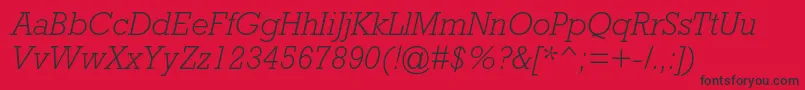 RockwellstdLightitalic Font – Black Fonts on Red Background