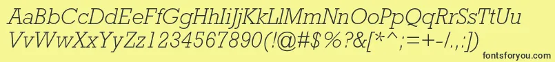 RockwellstdLightitalic Font – Black Fonts on Yellow Background