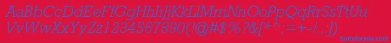 RockwellstdLightitalic Font – Blue Fonts on Red Background