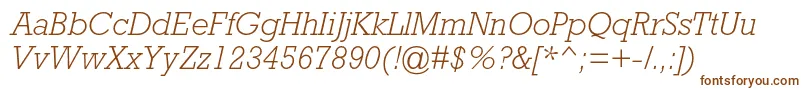 RockwellstdLightitalic Font – Brown Fonts on White Background