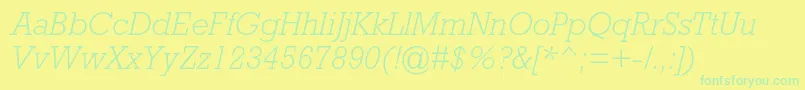 RockwellstdLightitalic Font – Green Fonts on Yellow Background