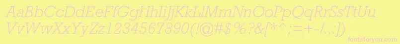 RockwellstdLightitalic Font – Pink Fonts on Yellow Background