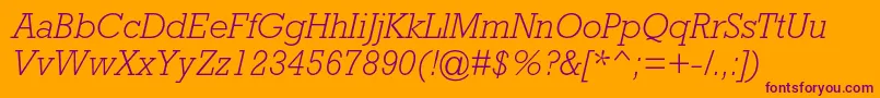 RockwellstdLightitalic Font – Purple Fonts on Orange Background