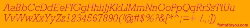 RockwellstdLightitalic Font – Red Fonts on Orange Background