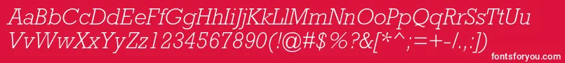 フォントRockwellstdLightitalic – 赤い背景に白い文字