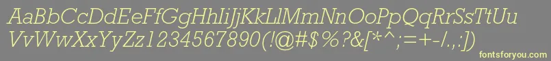 RockwellstdLightitalic Font – Yellow Fonts on Gray Background