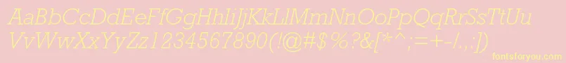 RockwellstdLightitalic Font – Yellow Fonts on Pink Background