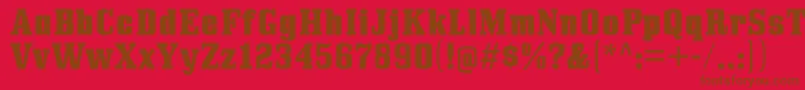 BullpenHv Font – Brown Fonts on Red Background