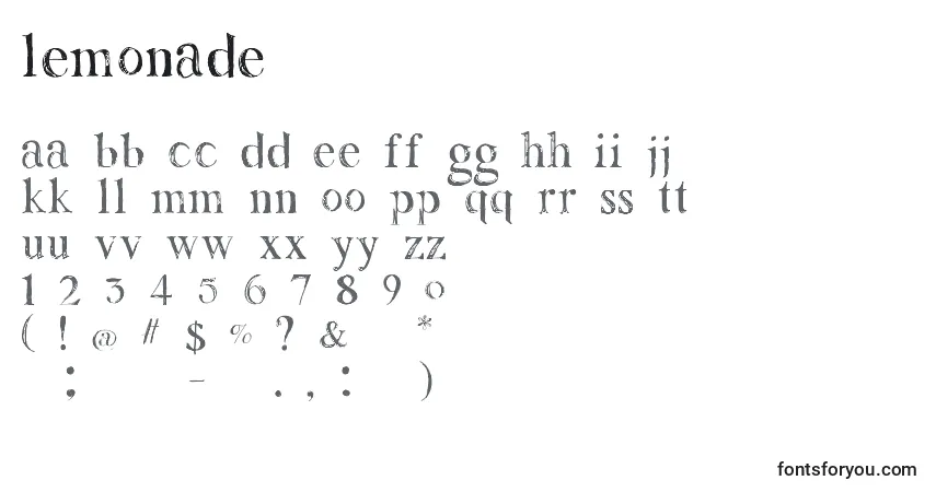 Schriftart Lemonade – Alphabet, Zahlen, spezielle Symbole