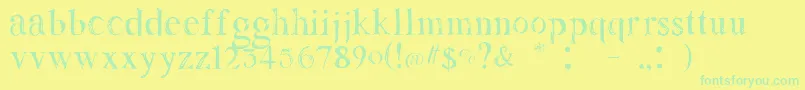 Lemonade-fontti – vihreät fontit keltaisella taustalla