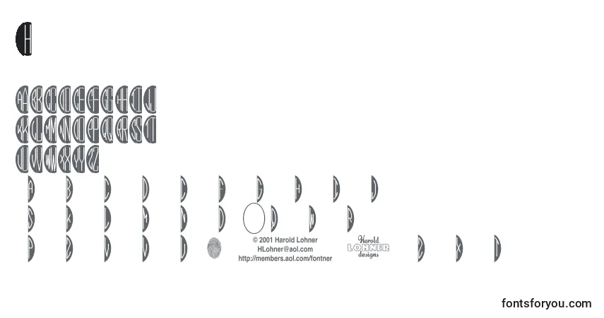 Czcionka Hmblackovalthree – alfabet, cyfry, specjalne znaki