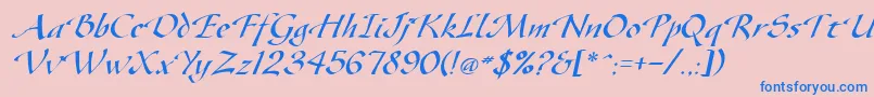 GazeItalic Font – Blue Fonts on Pink Background