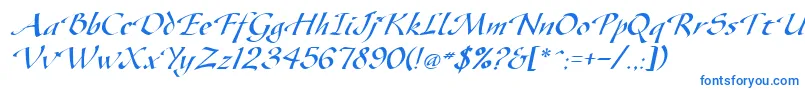 GazeItalic-Schriftart – Blaue Schriften