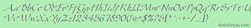 GazeItalic Font – Gray Fonts on Green Background