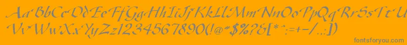 GazeItalic Font – Gray Fonts on Orange Background