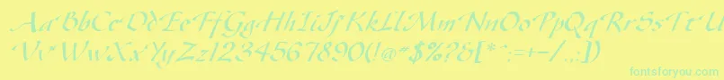 En savoir plus sur la police GazeItalic Police GazeItalic – polices vertes sur fond jaune
