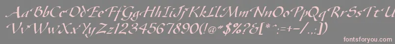 GazeItalic Font – Pink Fonts on Gray Background