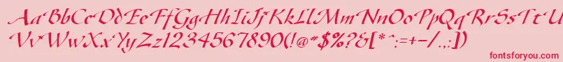 GazeItalic Font – Red Fonts on Pink Background