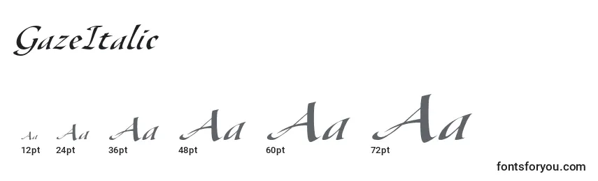 GazeItalic Font Sizes