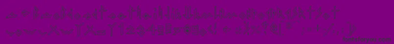 IronHMetalOutline-Schriftart – Schwarze Schriften auf violettem Hintergrund