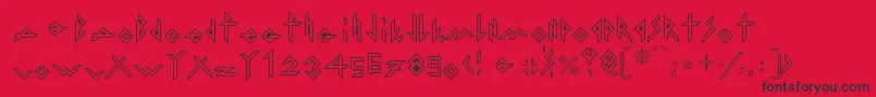 フォントIronHMetalOutline – 赤い背景に黒い文字