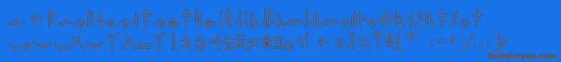 Шрифт IronHMetalOutline – коричневые шрифты на синем фоне