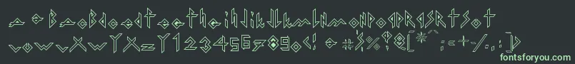 IronHMetalOutline Font – Green Fonts on Black Background