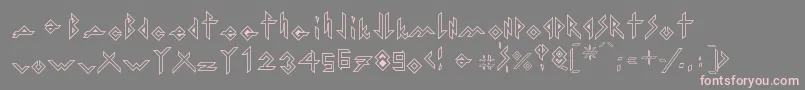 Fonte IronHMetalOutline – fontes rosa em um fundo cinza