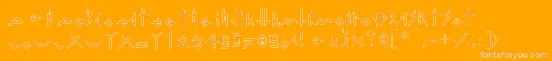 IronHMetalOutline Font – Pink Fonts on Orange Background