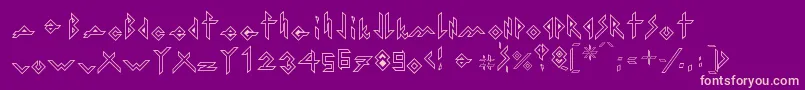 IronHMetalOutline-fontti – vaaleanpunaiset fontit violetilla taustalla