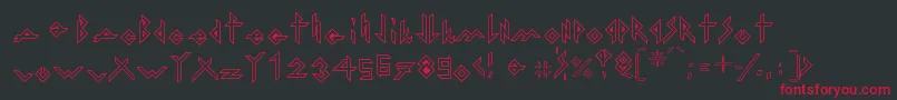 フォントIronHMetalOutline – 黒い背景に赤い文字