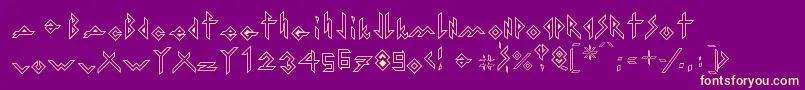 IronHMetalOutline Font – Yellow Fonts on Purple Background