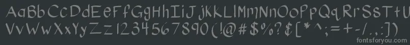 フォントKbstylographic – 黒い背景に灰色の文字