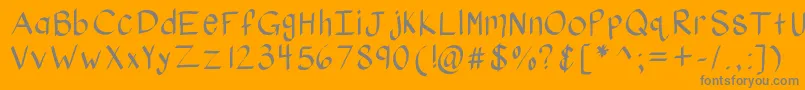 Kbstylographic-Schriftart – Graue Schriften auf orangefarbenem Hintergrund