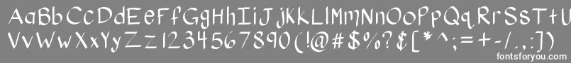 フォントKbstylographic – 灰色の背景に白い文字