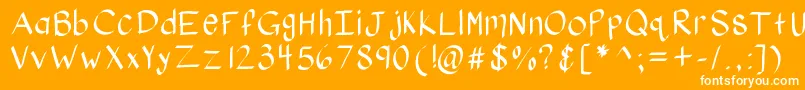 フォントKbstylographic – オレンジの背景に白い文字