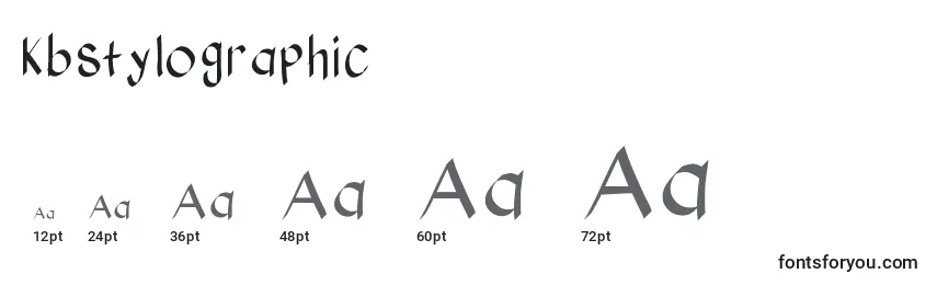 Размеры шрифта Kbstylographic