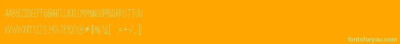 フォントZokhan – オレンジの背景に緑のフォント