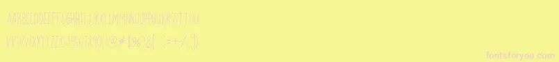Zokhan-fontti – vaaleanpunaiset fontit keltaisella taustalla