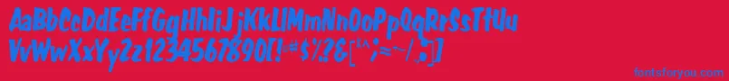 FatRegular Font – Blue Fonts on Red Background