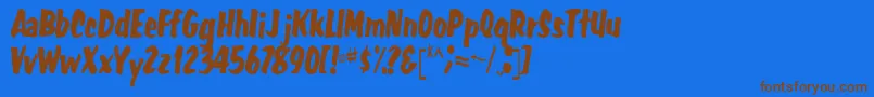 FatRegular Font – Brown Fonts on Blue Background