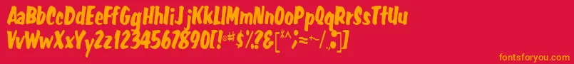 FatRegular Font – Orange Fonts on Red Background
