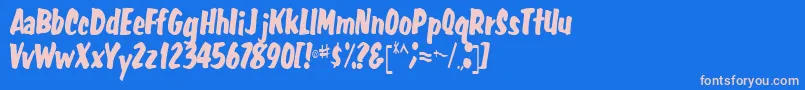 FatRegular Font – Pink Fonts on Blue Background