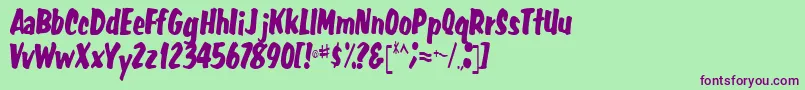 FatRegular Font – Purple Fonts on Green Background