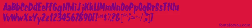 FatRegular Font – Purple Fonts on Red Background