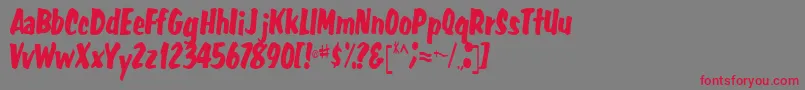 FatRegular Font – Red Fonts on Gray Background
