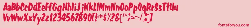FatRegular Font – Red Fonts on Pink Background