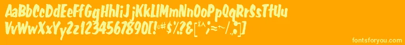 FatRegular Font – Yellow Fonts on Orange Background
