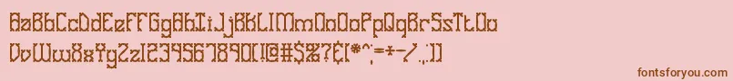 フォントGosebmp2 – ピンクの背景に茶色のフォント